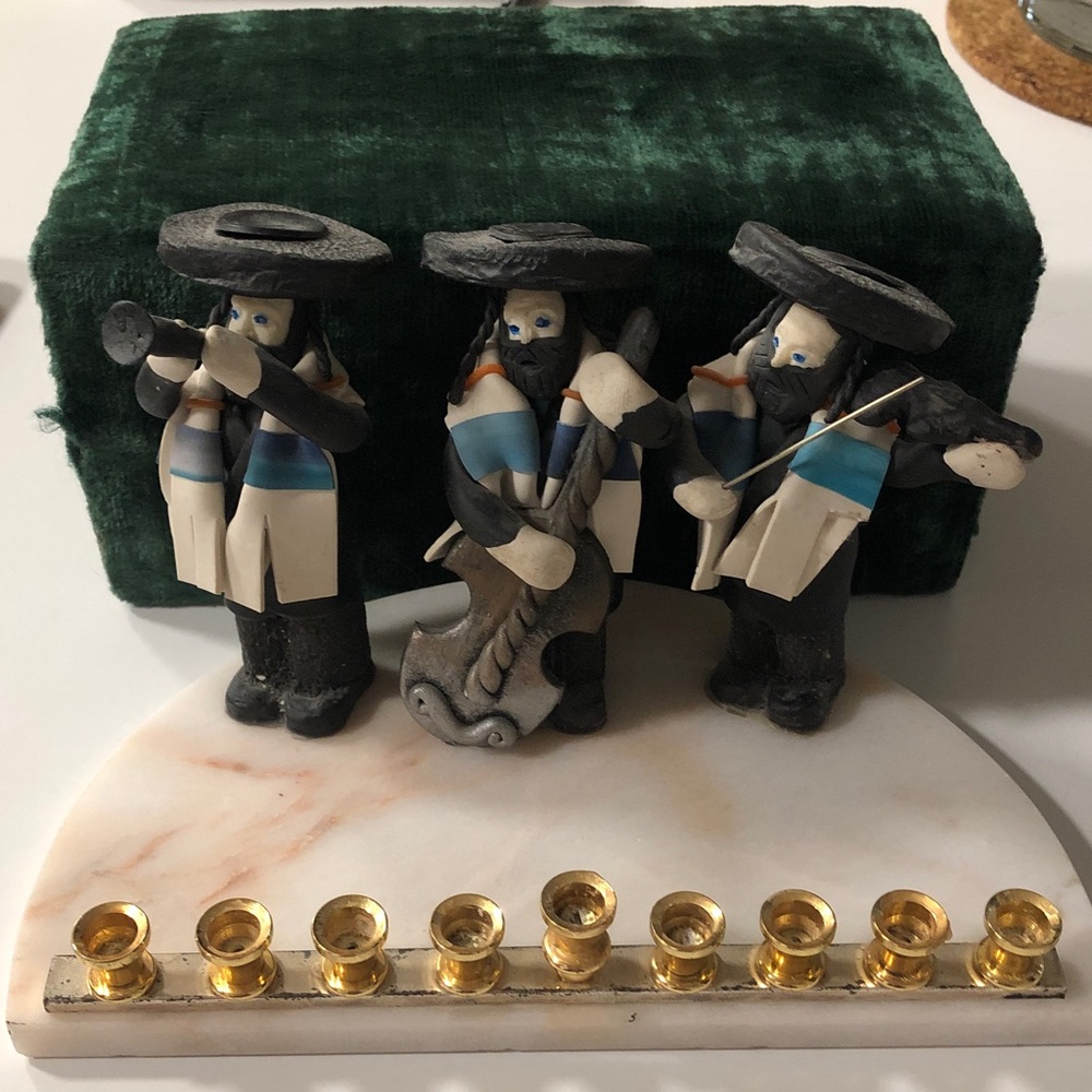 Ceramic Musician Figurines with Menorah